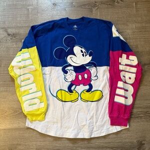 Walt Disney World Neon Retro Mickey Mouse Color-block Spirit Jersey Size XL